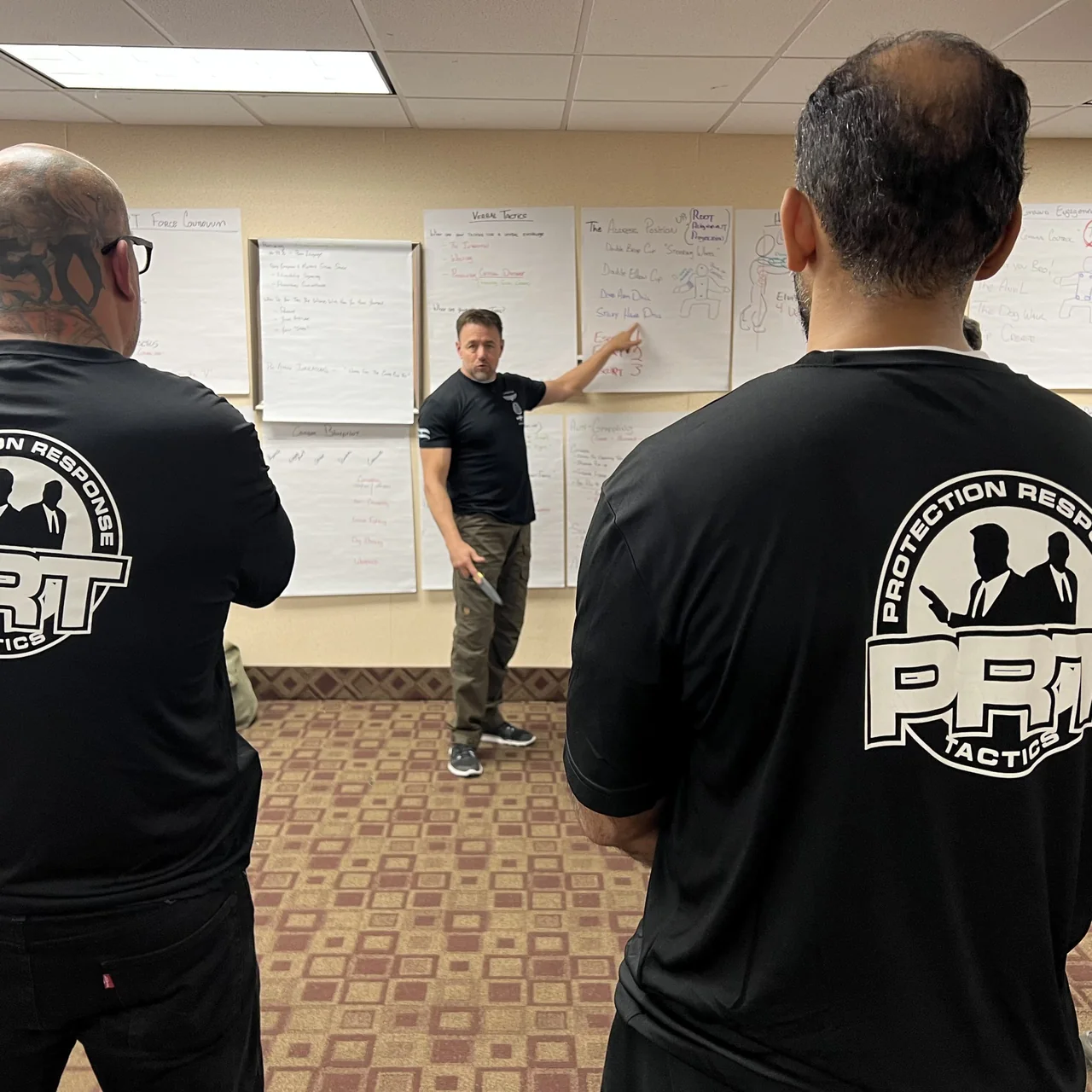 Alan Baker teaching during a Protection Response Tactics instructor camp